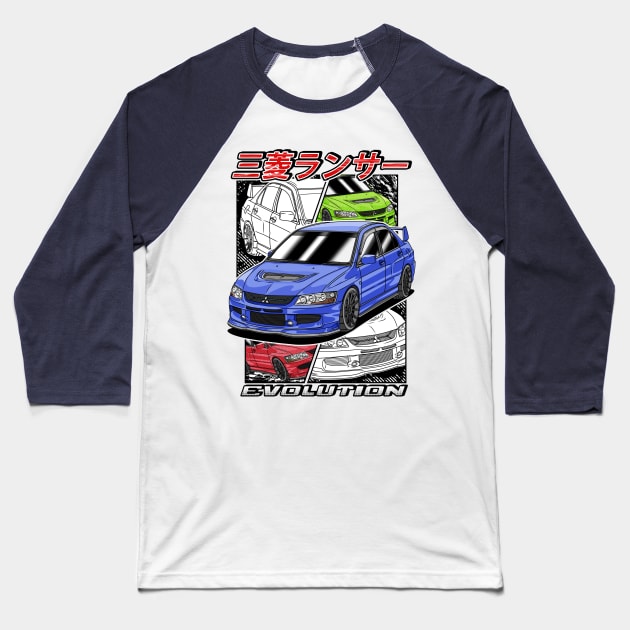 JDM Lancer Evo Baseball T-Shirt by Guyvit